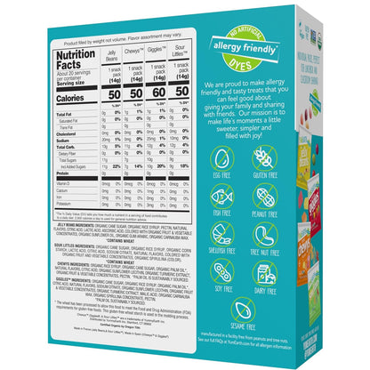 four product variety: jelly beans, giggles, chewys, and sour littles