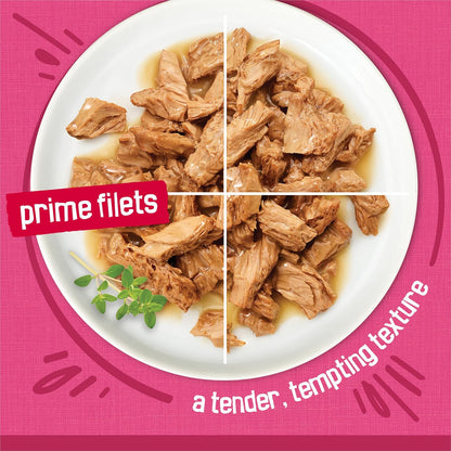 four-recipe surfin' and turfin' variety (chicken, beef, ocean whitefish, tuna, salmon entrees)
