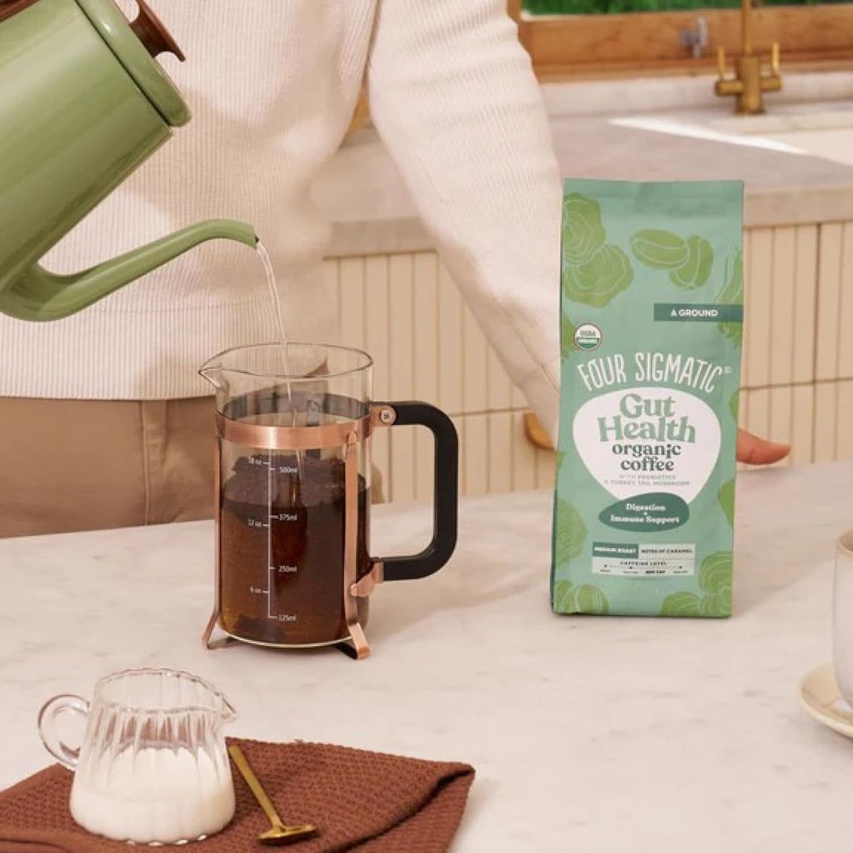 Four Sigmatic Gut Health Coffee – Simple Daily Ritual, Single-Origin Low-Acid Coffee Without the Excess