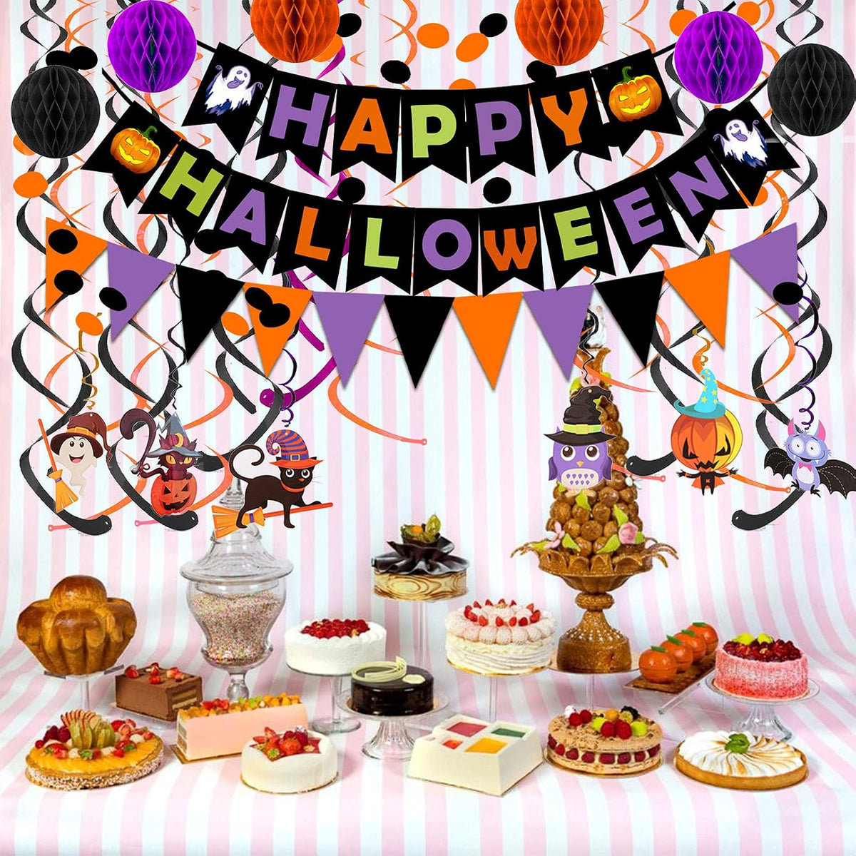 four theme variants available: halloween (black/orange/purple), halloween (multicolor), christmas (red/green), thanksgiving (orange)