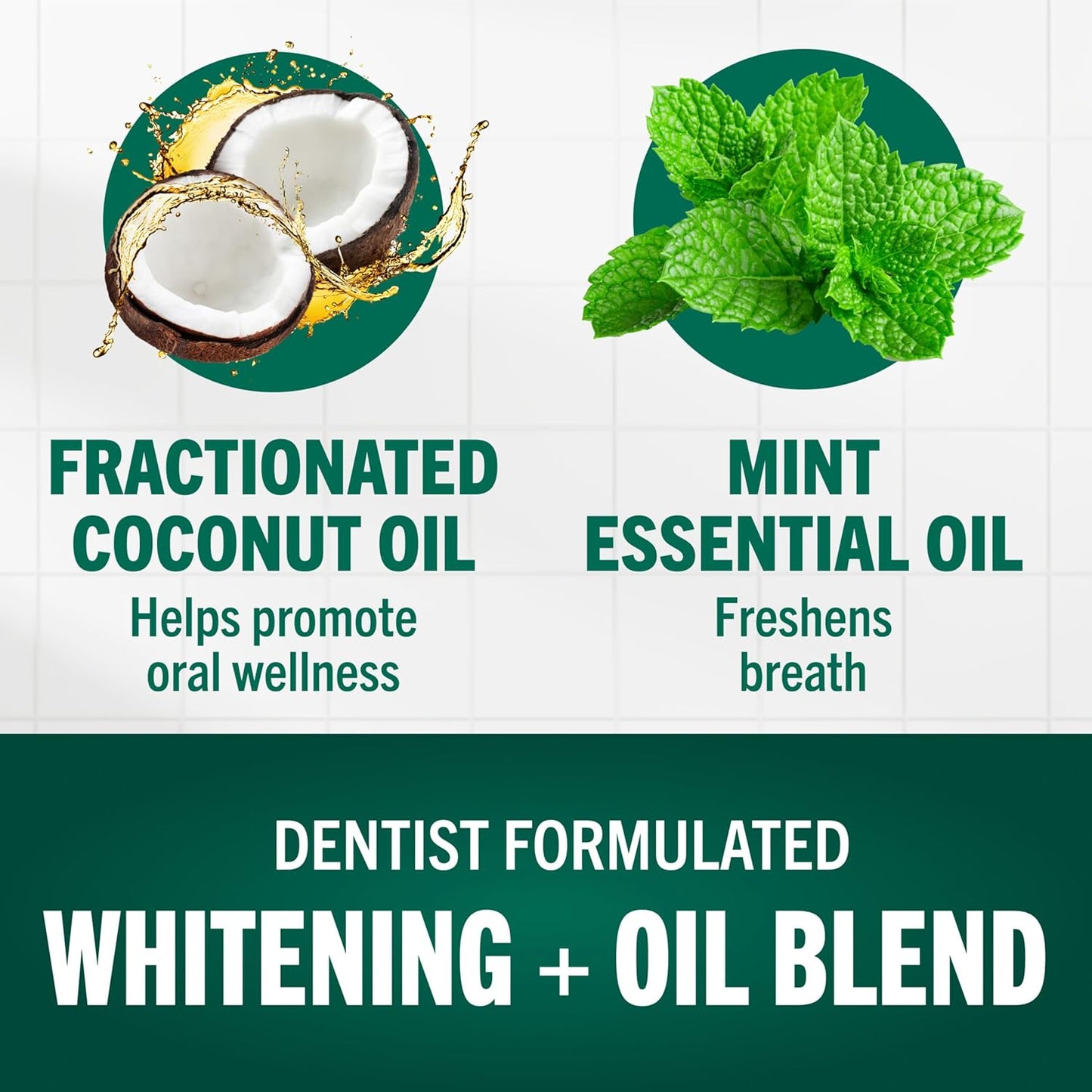 fractionated coconut oil + mint essential oil blend for freshening and oral wellness