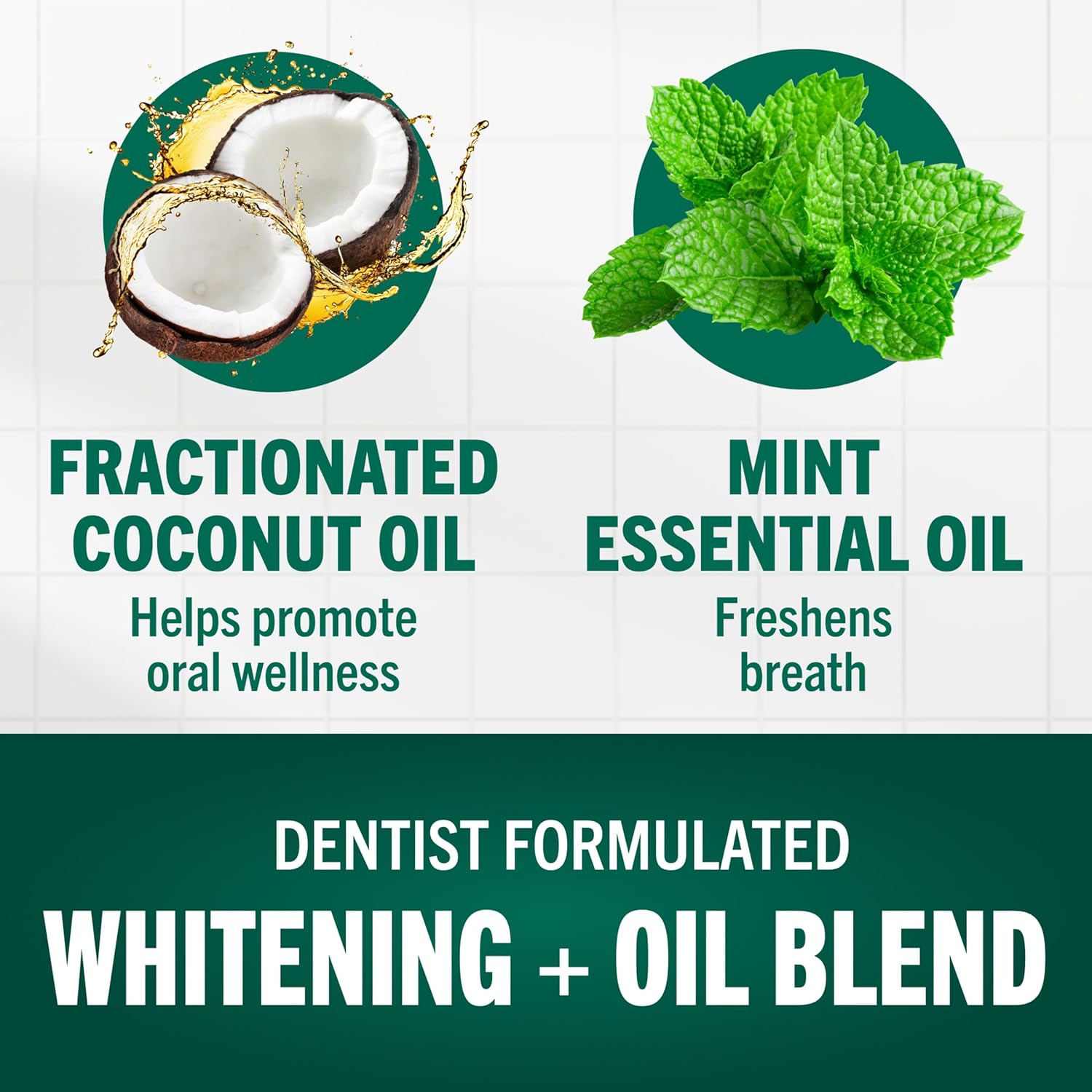 fractionated coconut oil + mint essential oil blend for freshening and oral wellness