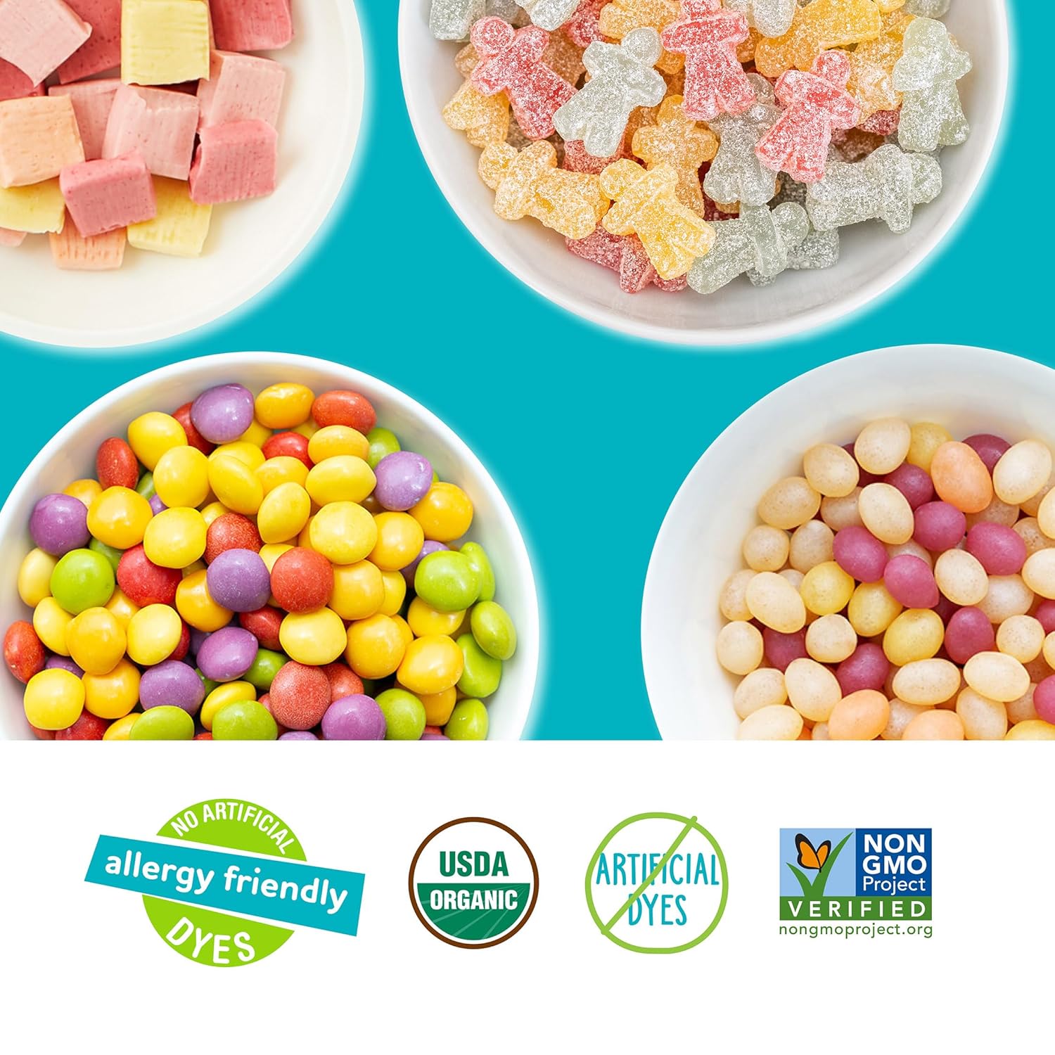 free from artificial dyes and high fructose corn syrup