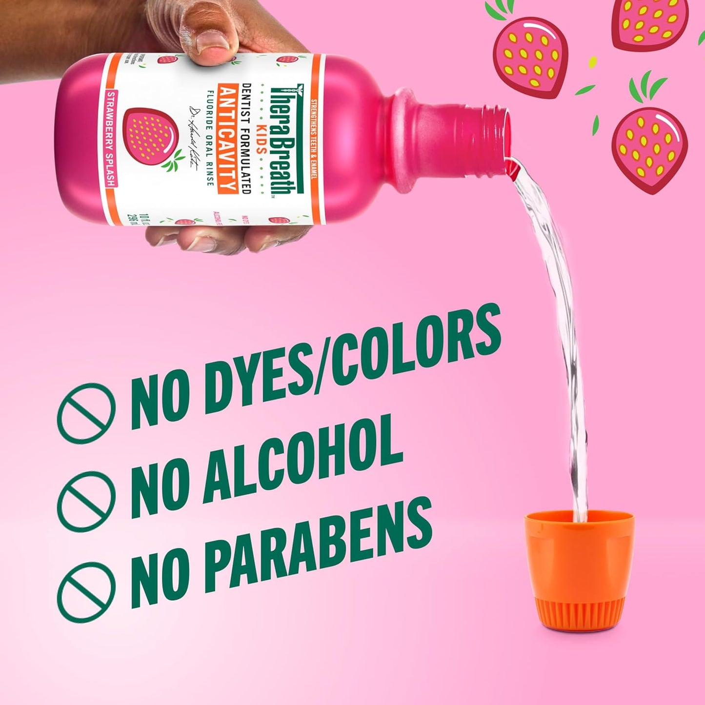 free of parabens, artificial dyes, saccharin, and gluten