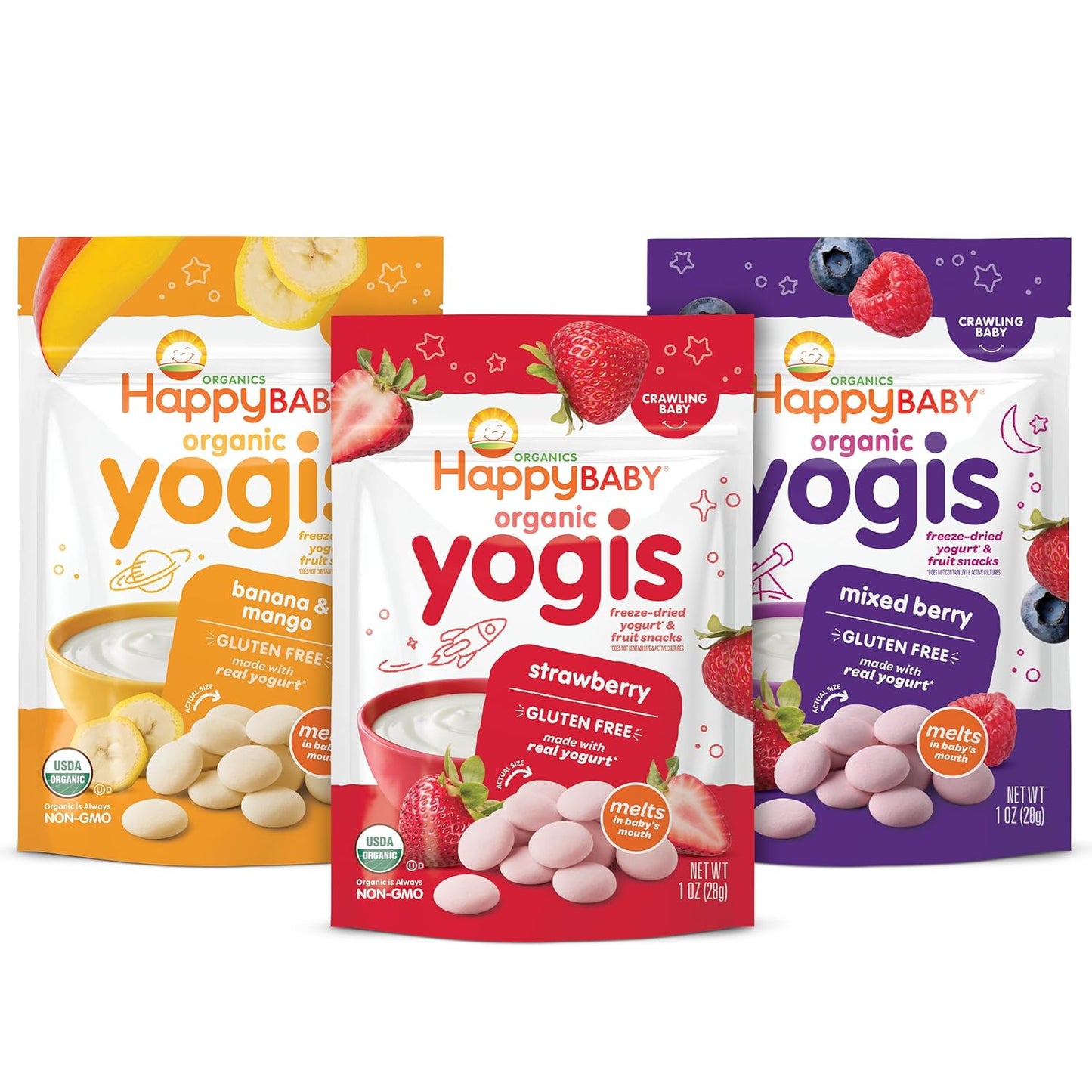 freeze-dried real organic yogurt and organic fruit drops