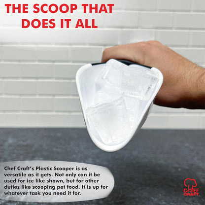 freezer-safe material allows permanent storage next to the ice bin