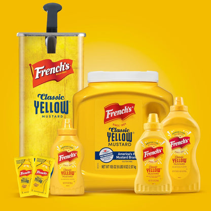 French's Classic Yellow Mustard, 105 oz – Bulk Back-of-House Condiment for Busy Restaurant Sandwich and Burger Stations