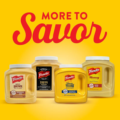 French's Classic Yellow Mustard, 105 oz – Bulk Back-of-House Condiment for Busy Restaurant Sandwich and Burger Stations