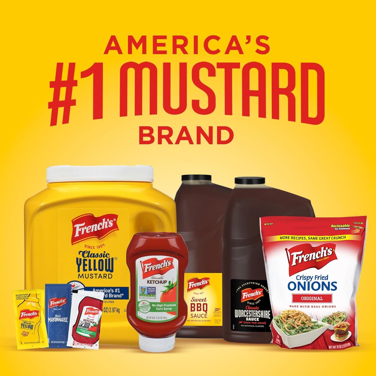 French's Classic Yellow Mustard, 105 oz – Bulk Back-of-House Condiment for Busy Restaurant Sandwich and Burger Stations