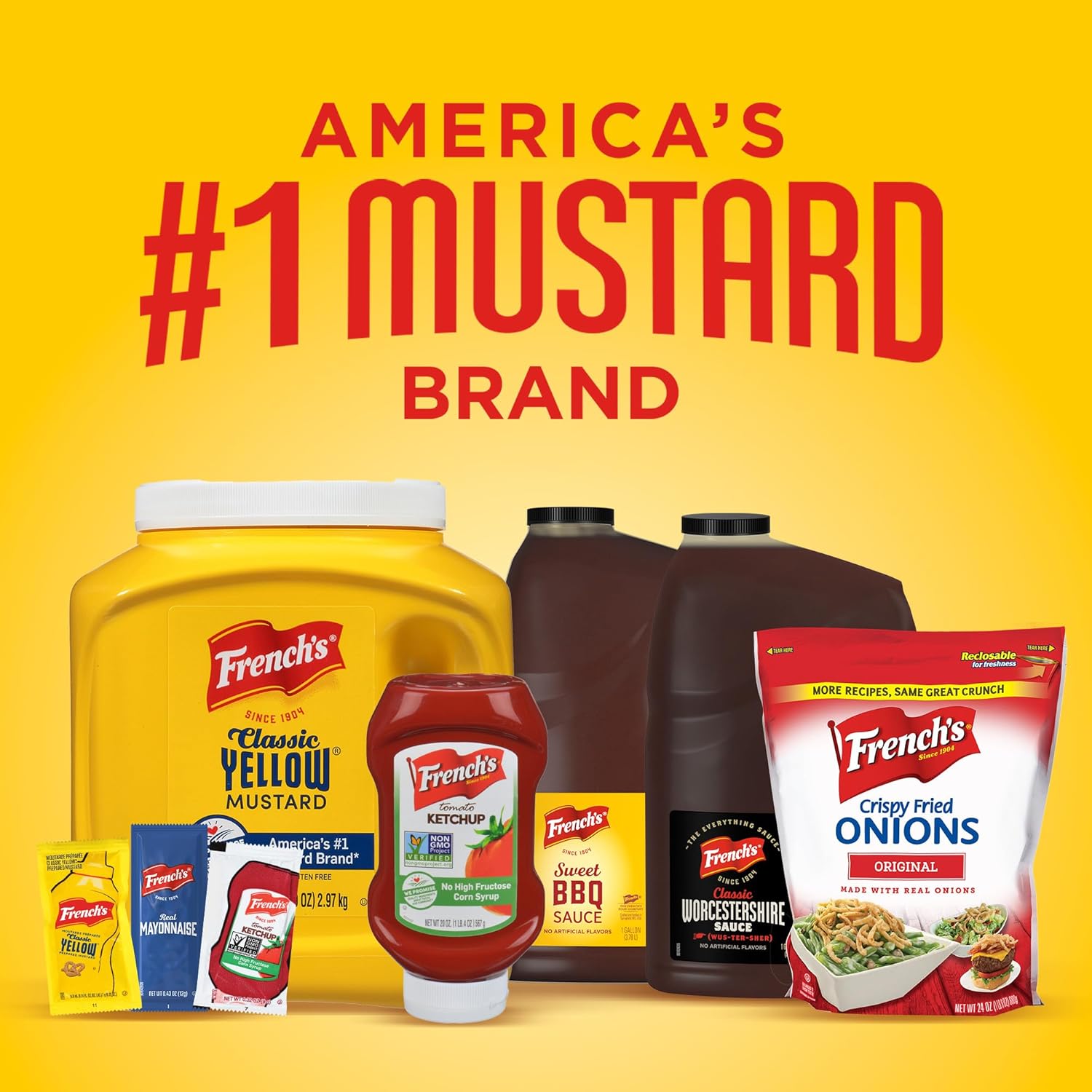 French's Classic Yellow Mustard, 105 oz – Bulk Back-of-House Condiment for Busy Restaurant Sandwich and Burger Stations