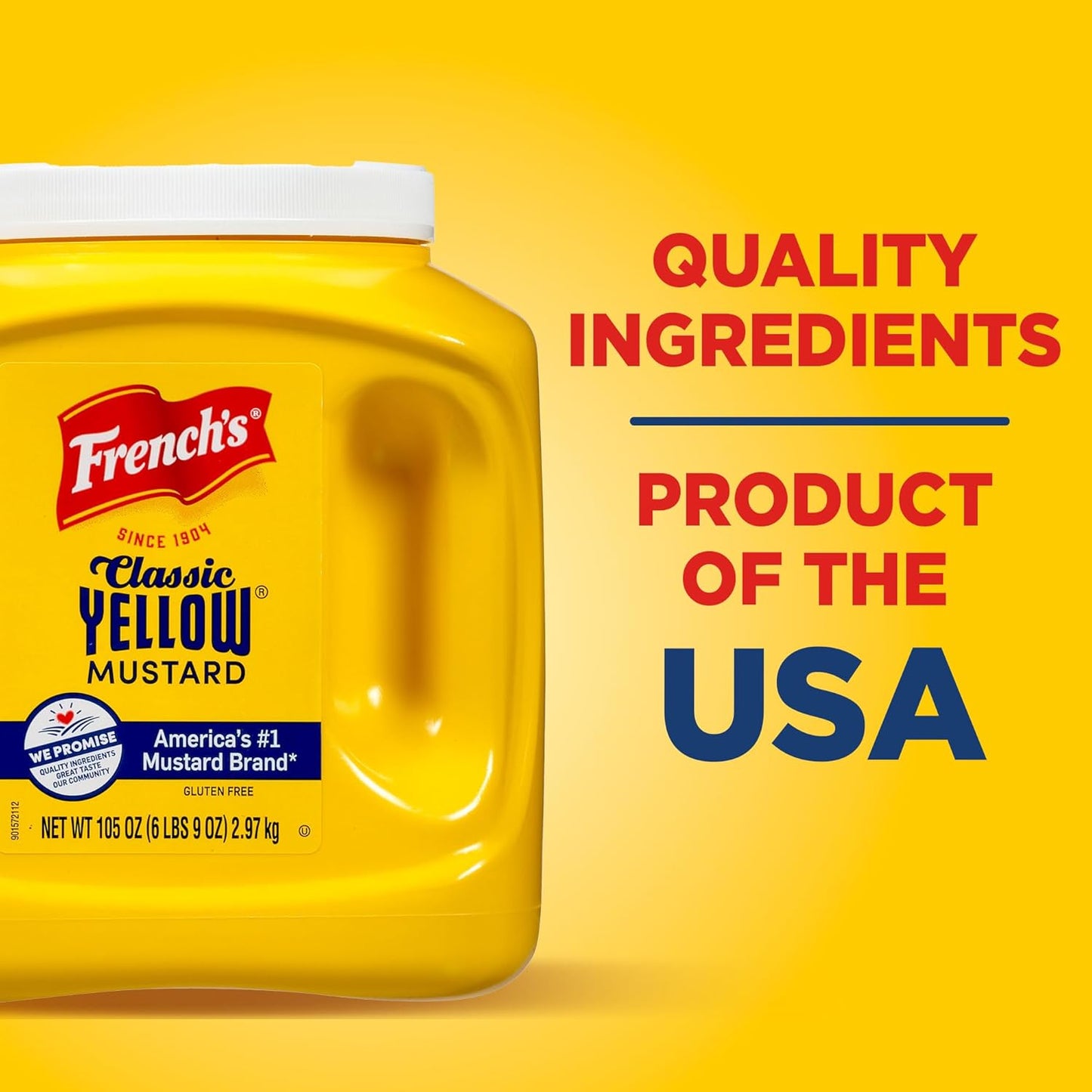 French's Classic Yellow Mustard, 105 oz – Bulk Back-of-House Condiment for Busy Restaurant Sandwich and Burger Stations