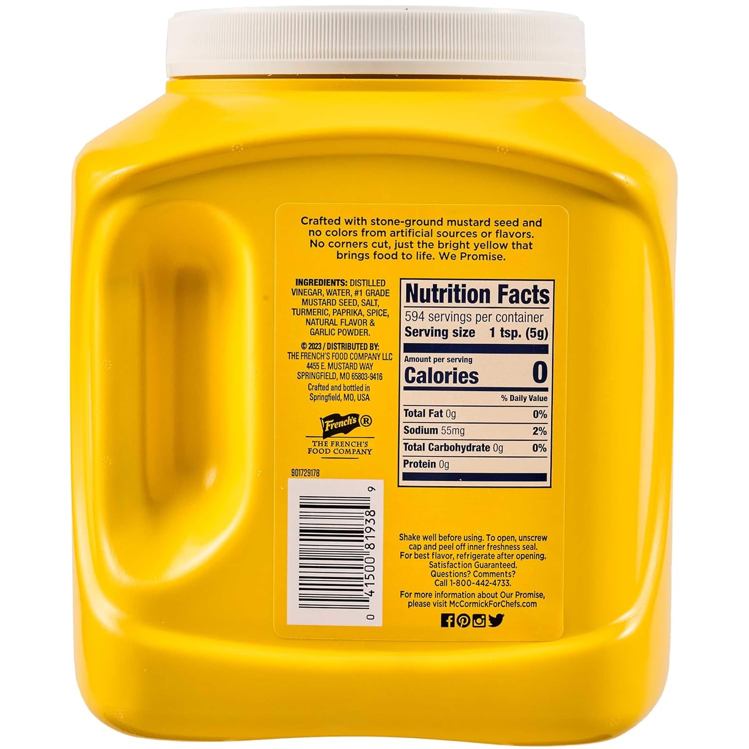 French's Classic Yellow Mustard, 105 oz – Bulk Back-of-House Condiment for Busy Restaurant Sandwich and Burger Stations