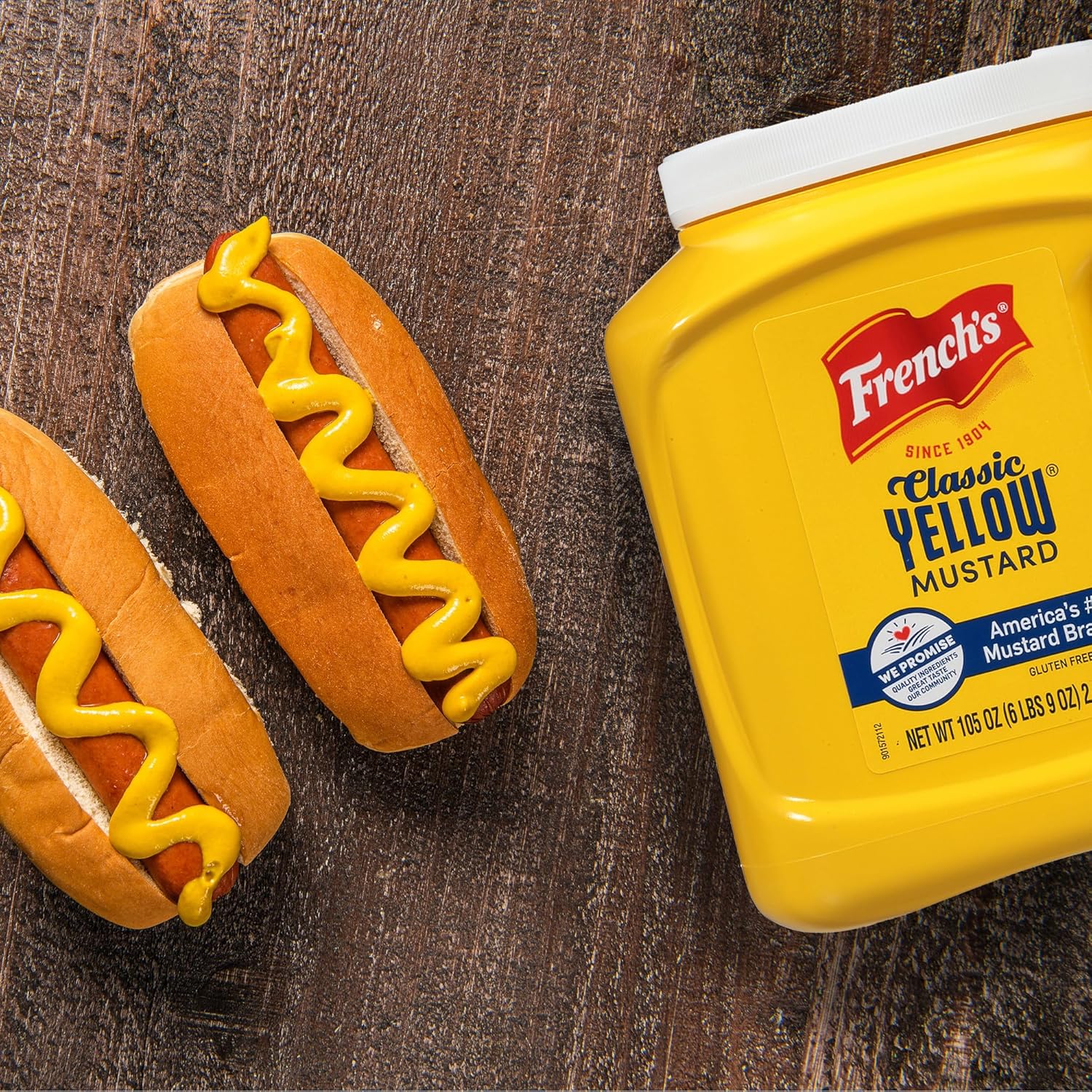 French's Classic Yellow Mustard, 105 oz – Bulk Back-of-House Condiment for Busy Restaurant Sandwich and Burger Stations