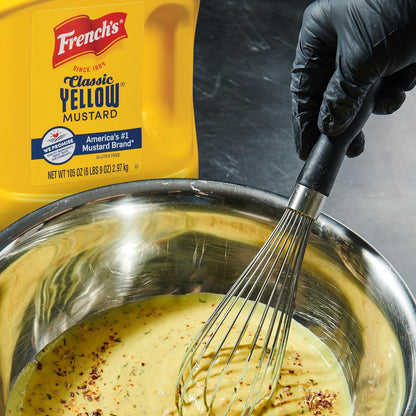 French's Classic Yellow Mustard, 105 oz – Bulk Back-of-House Condiment for Busy Restaurant Sandwich and Burger Stations