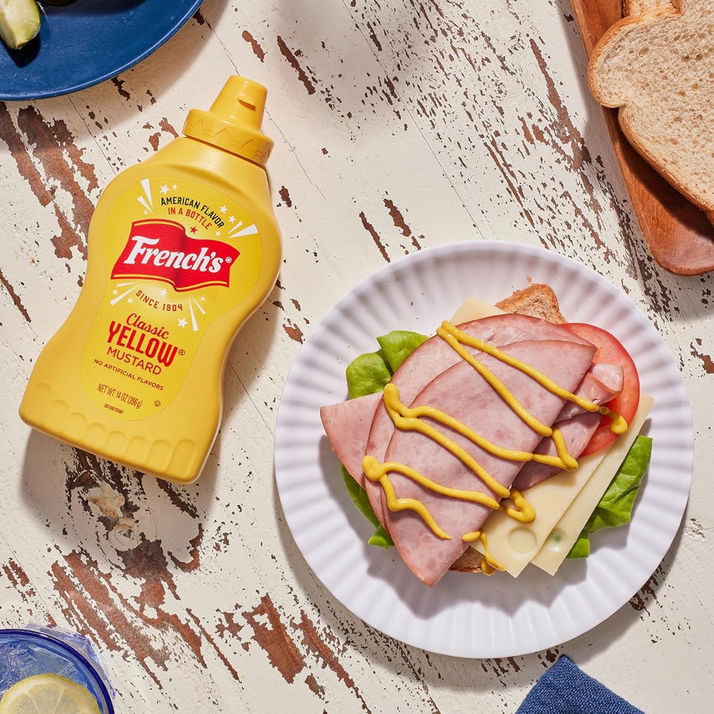 French's Easy-Squeeze Yellow Mustard – Toddler-Safe & Parent-Approved Condiment for Hot Dogs & Pretzels, 14 oz