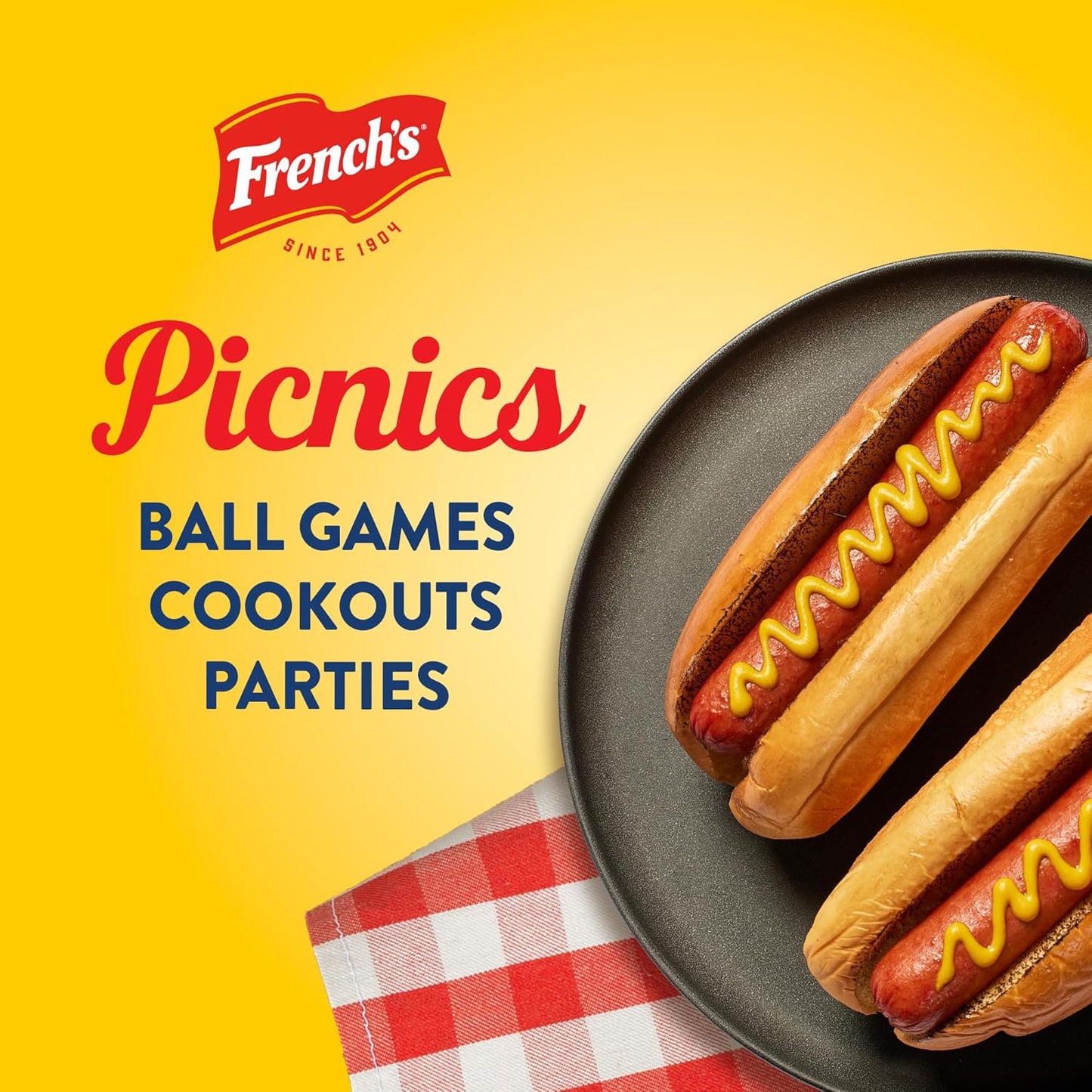 French's Easy-Squeeze Yellow Mustard – Toddler-Safe & Parent-Approved Condiment for Hot Dogs & Pretzels, 14 oz