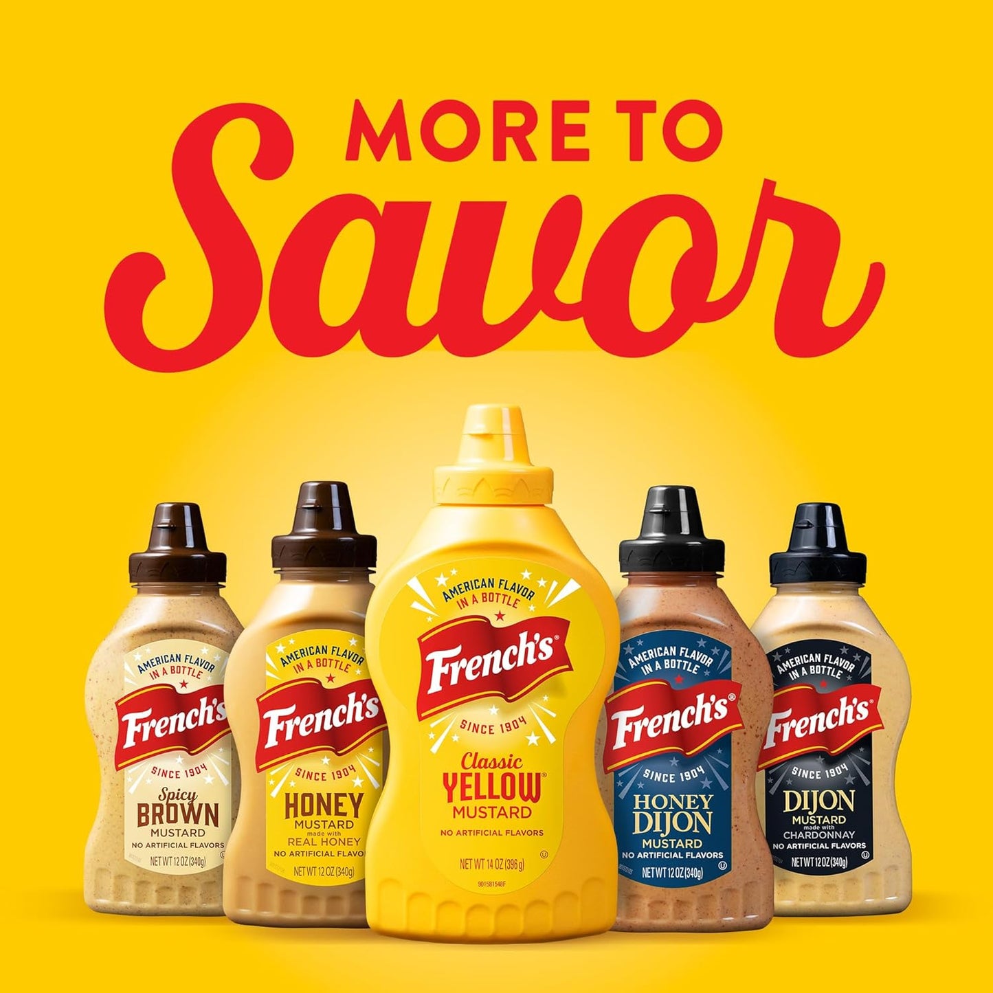 French's Easy-Squeeze Yellow Mustard – Toddler-Safe & Parent-Approved Condiment for Hot Dogs & Pretzels, 14 oz