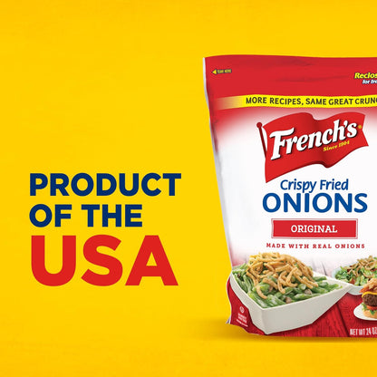 French's Original Crispy Fried Onions 24 oz – Clean-Label Topping for Better-for-You Home Cooking