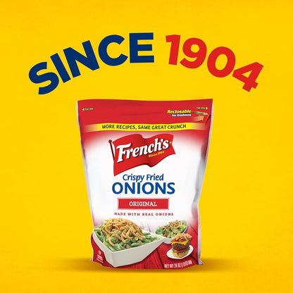 French's Original Crispy Fried Onions 24 oz – Clean-Label Topping for Better-for-You Home Cooking