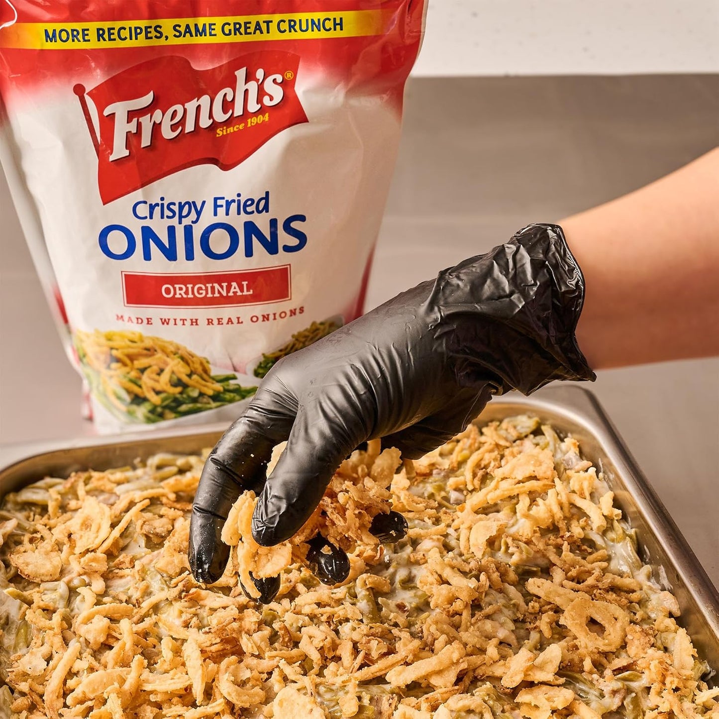 French's Original Crispy Fried Onions 24 oz – Clean-Label Topping for Better-for-You Home Cooking