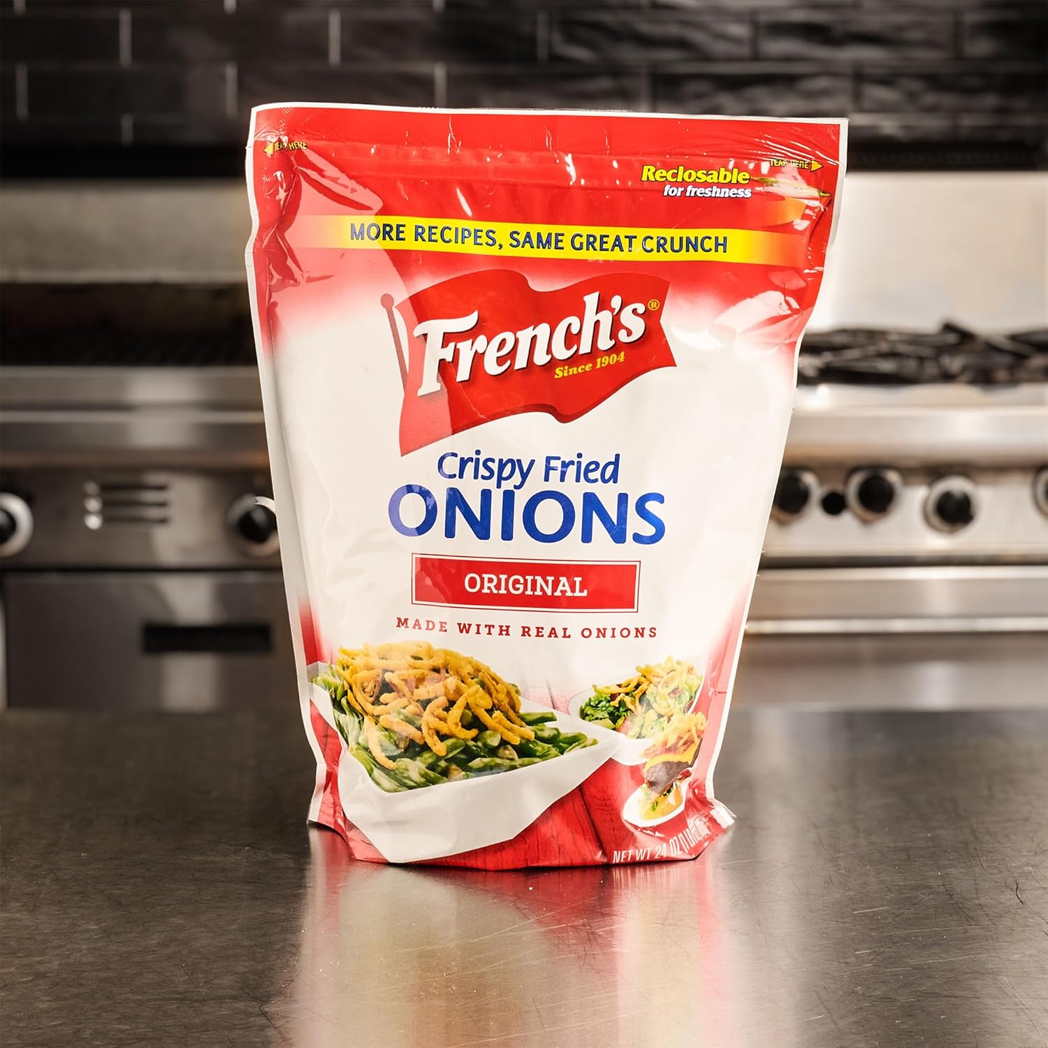 French's Original Crispy Fried Onions 24 oz – Clean-Label Topping for Better-for-You Home Cooking
