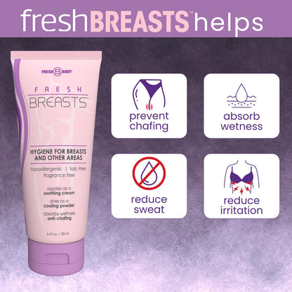 Fresh BREASTS Anti Chafe Barrier for Sensitive Skin - Clean Beauty Nightly Body Care Routine Staple, Aluminum and Talc Free Deodorant for Women