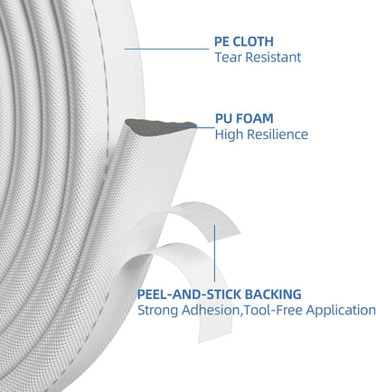 FrostGuard Self-Adhesive Wedge Seal – Garage Entry Door Insulation for Outdoor Adjacent Spaces, Draft Stopper