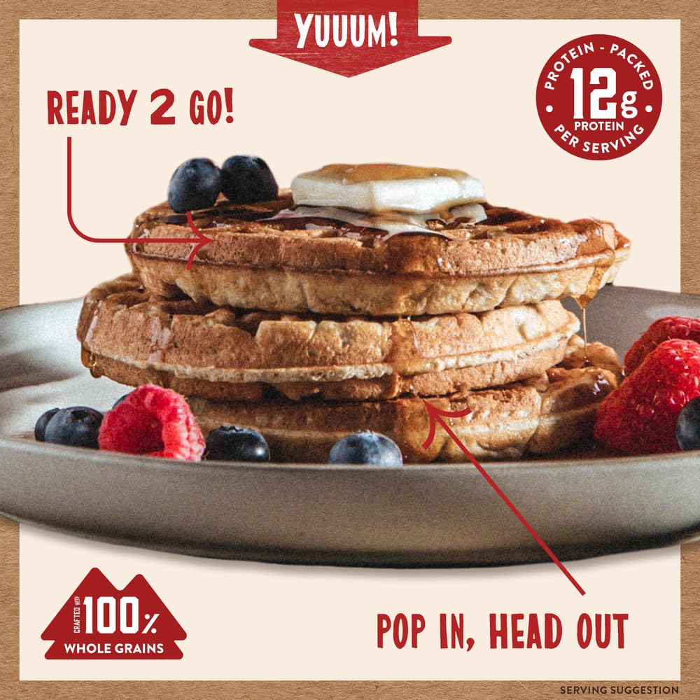 frozen waffle format packaged in a 13.4-ounce box