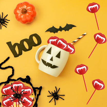 Fruidles Halloween Vampires Fangs Tattoo Lollipops – Individually Wrapped Goody Bag Filler for Kids Classroom Parties