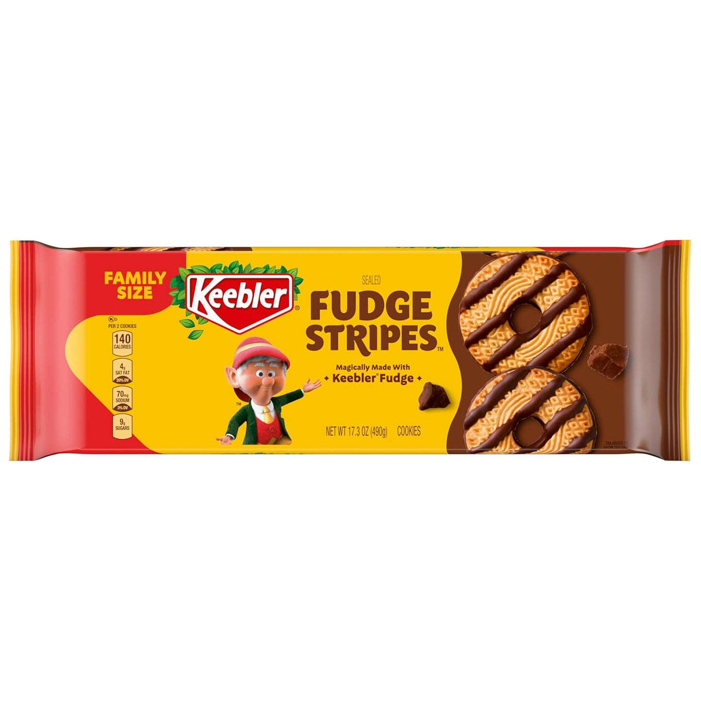 fudge-coated shortbread cookies in the original keebler fudge stripes recipe