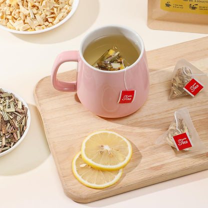 FullChea Lemon Ginger Herbal Sachets – Calming Anti-Inflammatory Cup for Nightly Mindfulness and Immunity