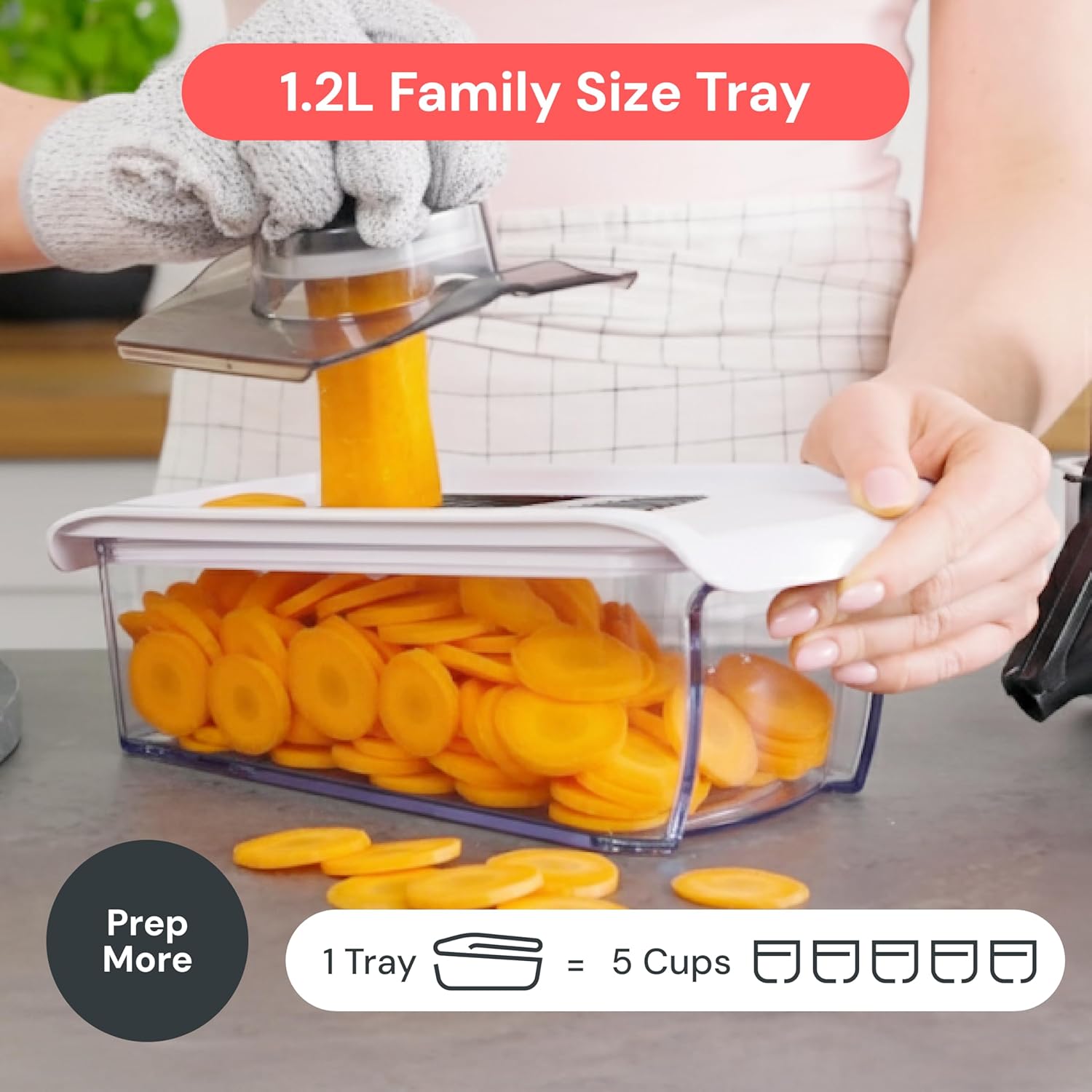 Fullstar Mandoline Slicer for Kitchen – Effortless Cheese Grating and Zoodle Making for Working Professionals, White with Safety Glove