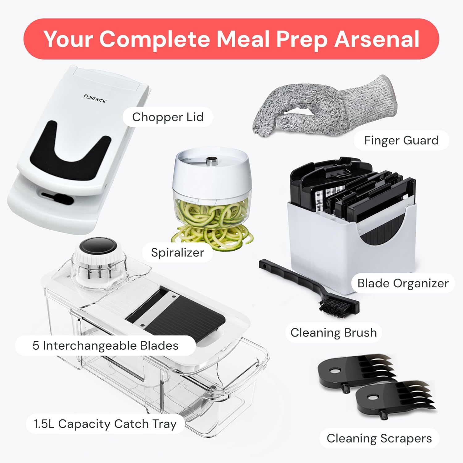 Fullstar XL Vegetable Dicer – Daily Salad & Slaw Prep Made Simple, Healthy Kitchen Gadget with Catch Tray