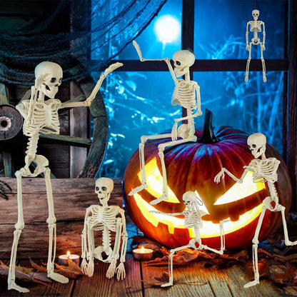 Weather Resistant Skeleton Props 6 Pack – Full Body 16 Inch Posable Decor for Open Air Yard Display and Porch Side Scare