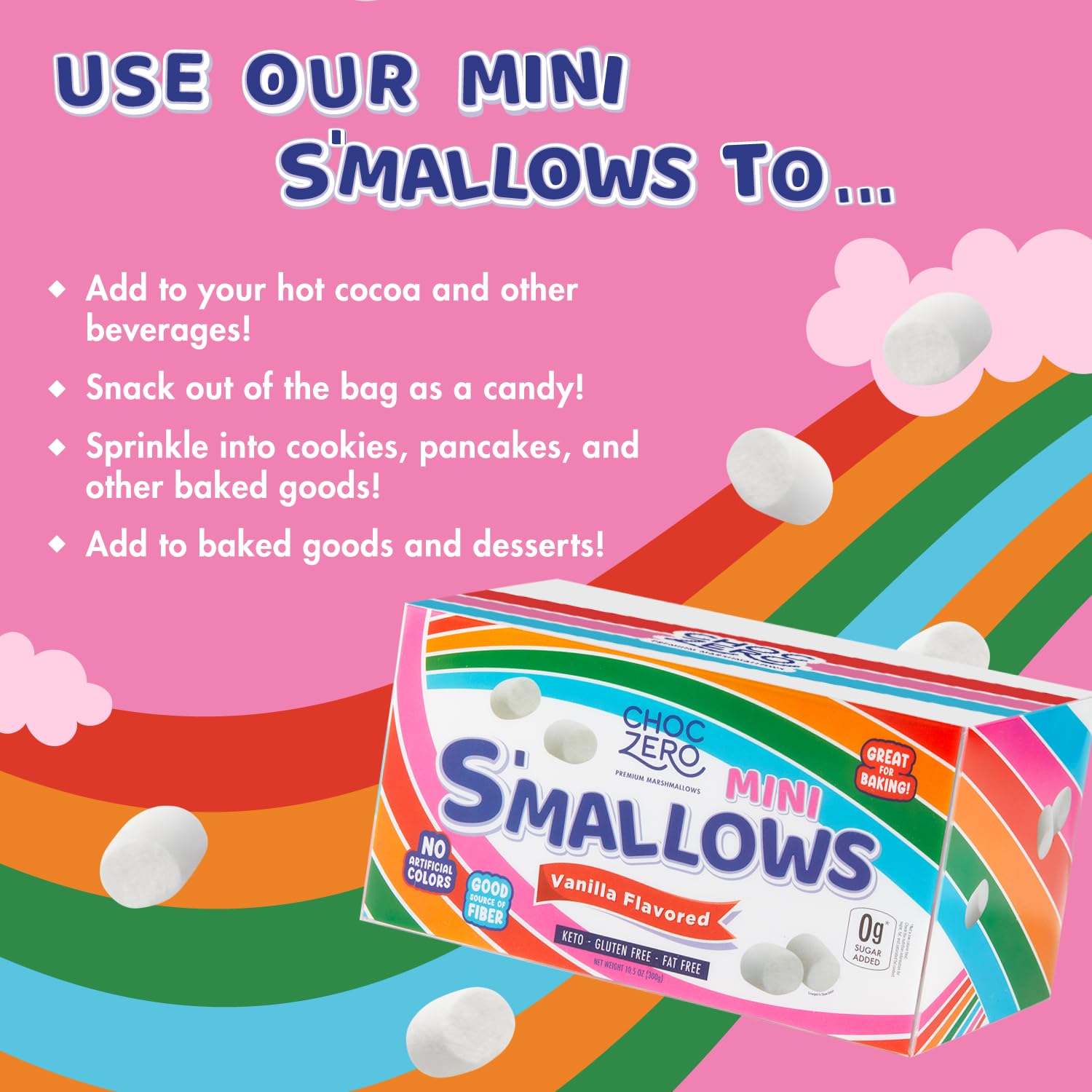 functional performance: bakes, roasts, and melts like sugar-sweetened marshmallows