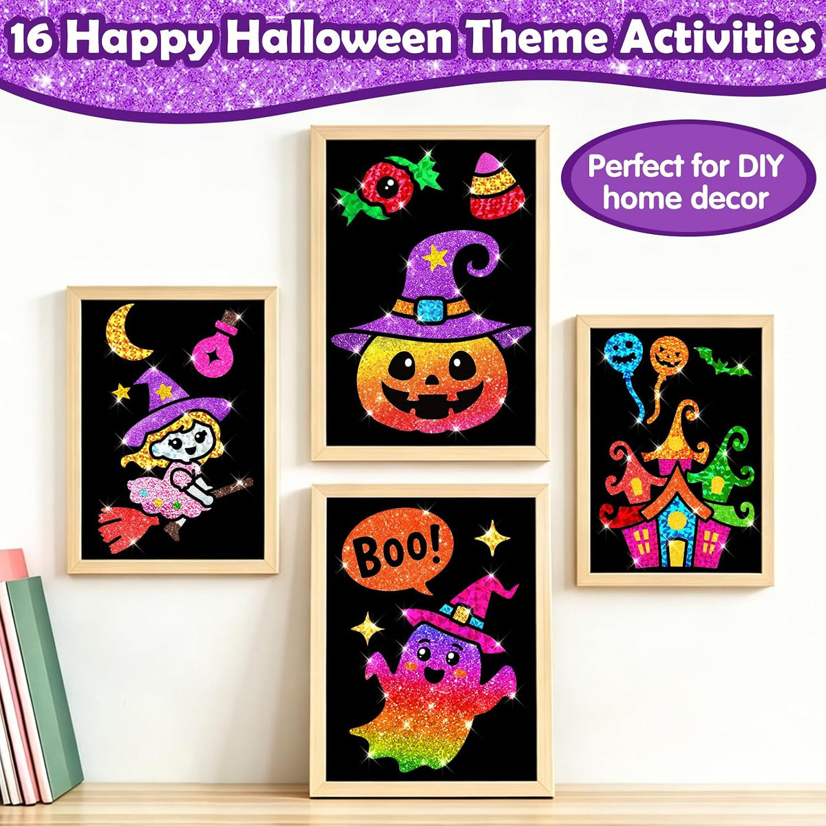 FUNNYB&G Kids Halloween Craft Kit, Resealable Mess-Free Art Set Designed for Safe Independent Play