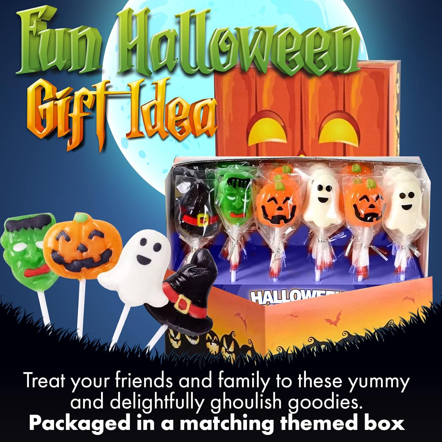 Fusion Select Individually Wrapped Suckers – Portable Halloween Candy for Camping Trips, Park Parties & Outdoor Fall Events