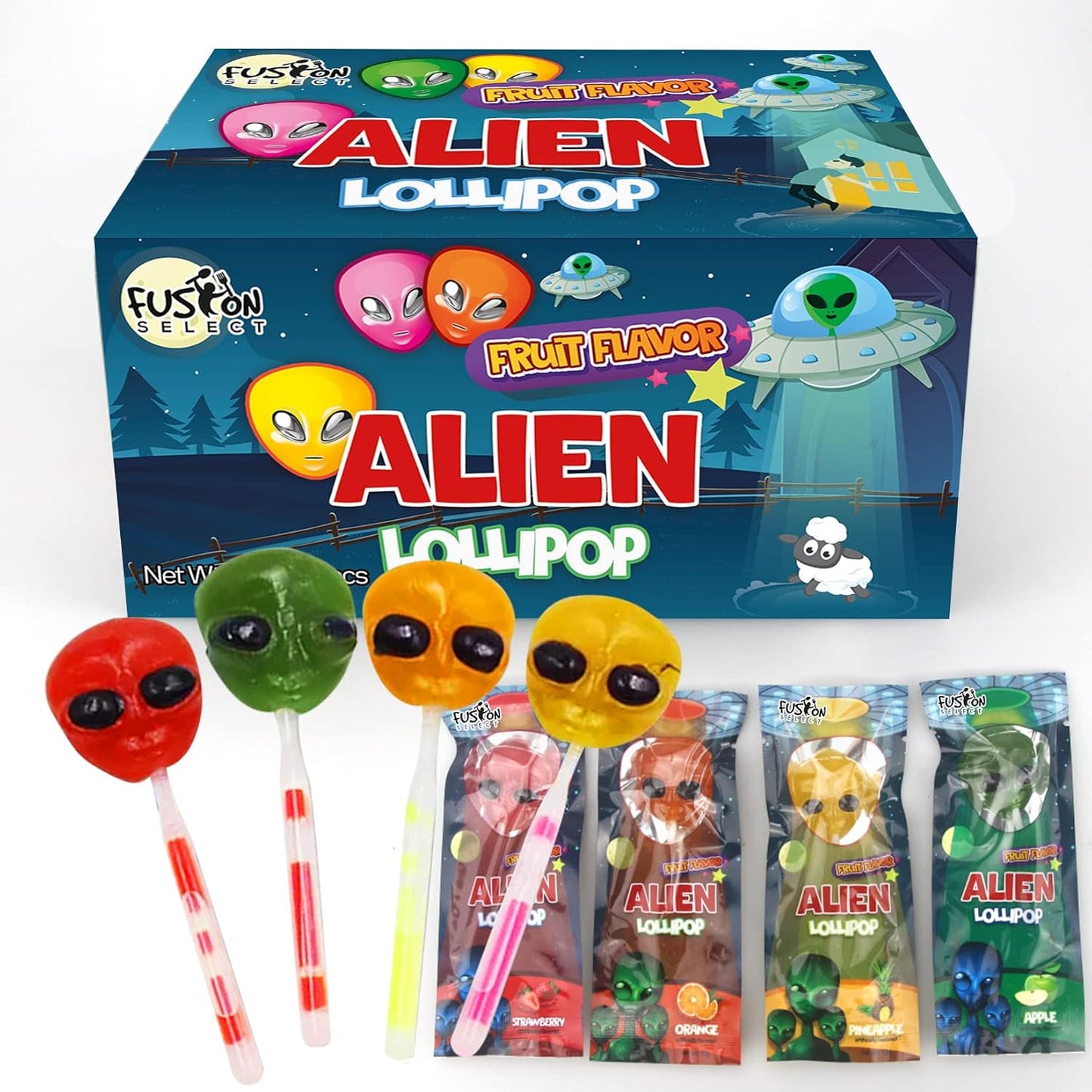 Fusion Select Individually Wrapped Suckers – Portable Halloween Candy for Camping Trips, Park Parties & Outdoor Fall Events