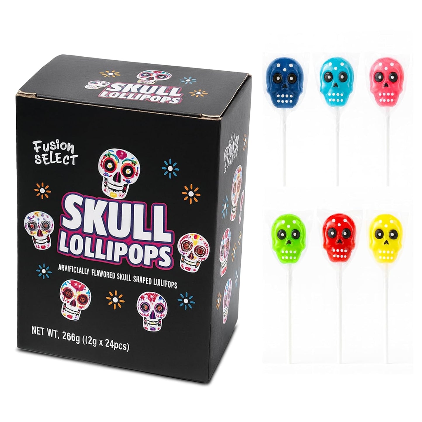 Fusion Select Individually Wrapped Suckers – Portable Halloween Candy for Camping Trips, Park Parties & Outdoor Fall Events