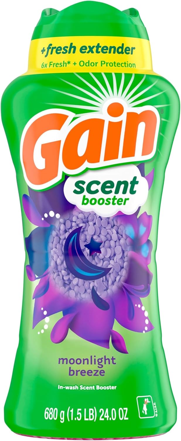 Gain In-Wash Laundry Scent Booster Beads Moonlight Breeze Scent for Self-Care Laundry Ritual and Towel Freshness