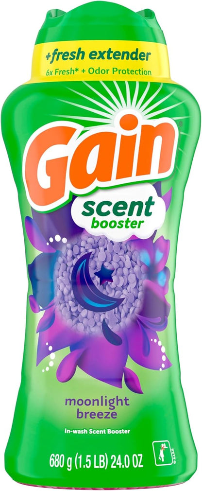 Gain In-Wash Laundry Scent Booster Beads Moonlight Breeze Scent for Self-Care Laundry Ritual and Towel Freshness