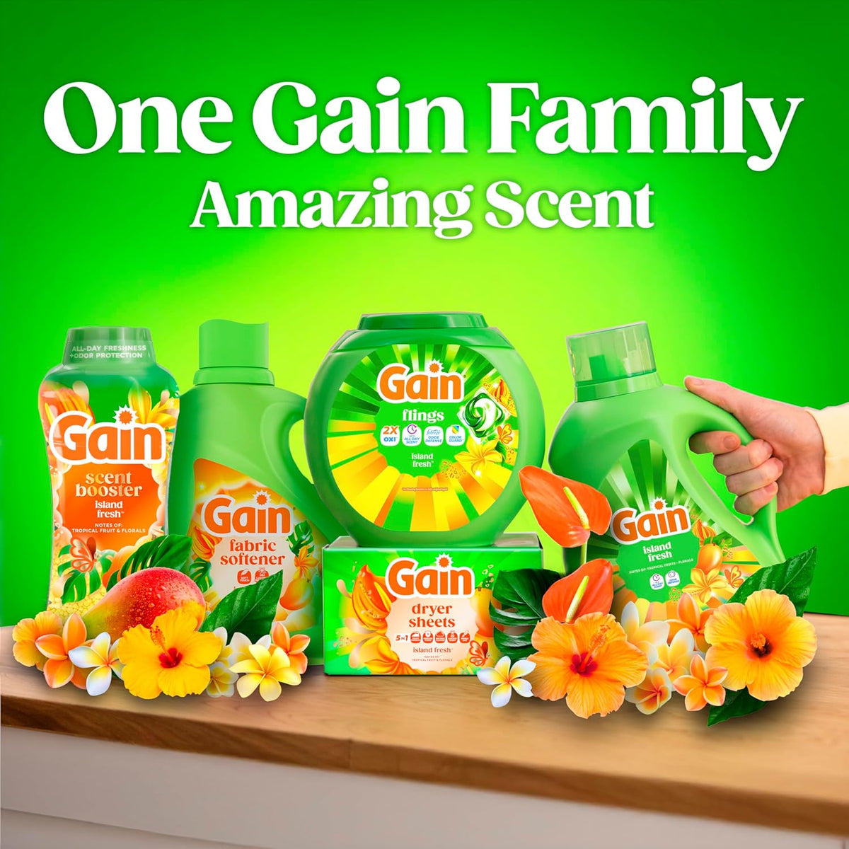 Gain Liquid Laundry Detergent Island Fresh 154 fl oz – Clean Linens for Bath Time Refresh and Wellbeing at Home