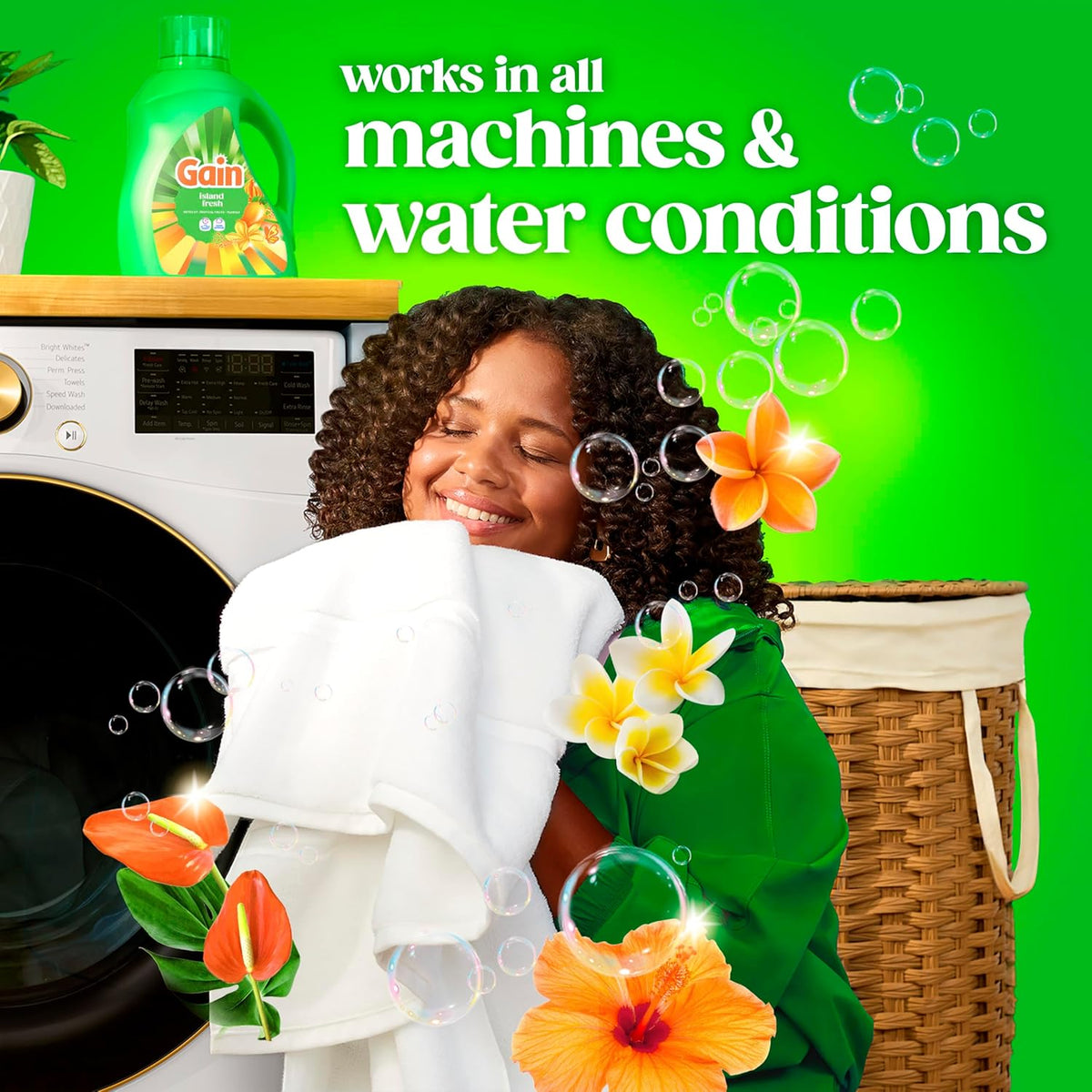 Gain Liquid Laundry Detergent Island Fresh 154 fl oz – Clean Linens for Bath Time Refresh and Wellbeing at Home