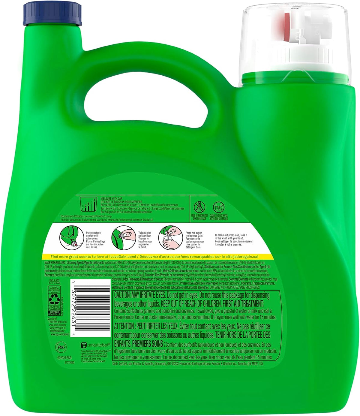 Gain Liquid Laundry Detergent Island Fresh 154 fl oz – Clean Linens for Bath Time Refresh and Wellbeing at Home
