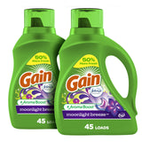 Gain Liquid Laundry Detergent, Moonlight Breeze Scent – HE Compatible Family Laundry Wash for Nursery Bedding and Playroom Linens, 177 fl oz, 134 Loads