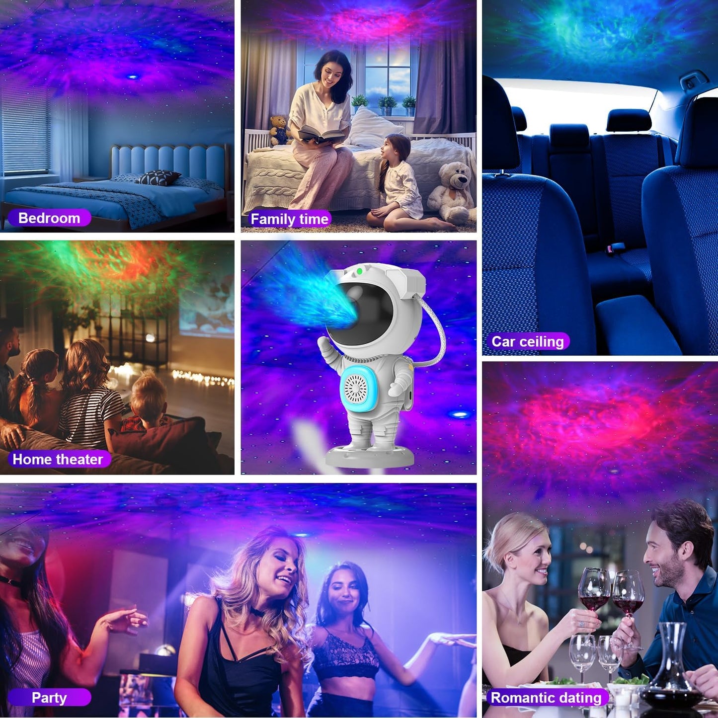 Galaxy Projector Astronaut Night Light – Unique Birthday Gift for Her, Bluetooth Star Projector for Bedroom