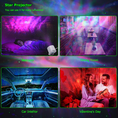 Galaxy Projector with Sound Activation and Brightness Control – Engaging Bedroom Light for Children, Tweens, and Teens, Aurora Borealis Star Projector