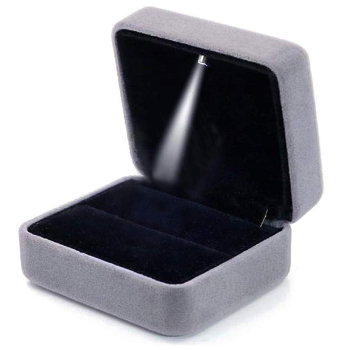 GBYAN Velvet Ring Box with LED Light Jewelry Display Gift Box for Proposal,Engagement, Wedding