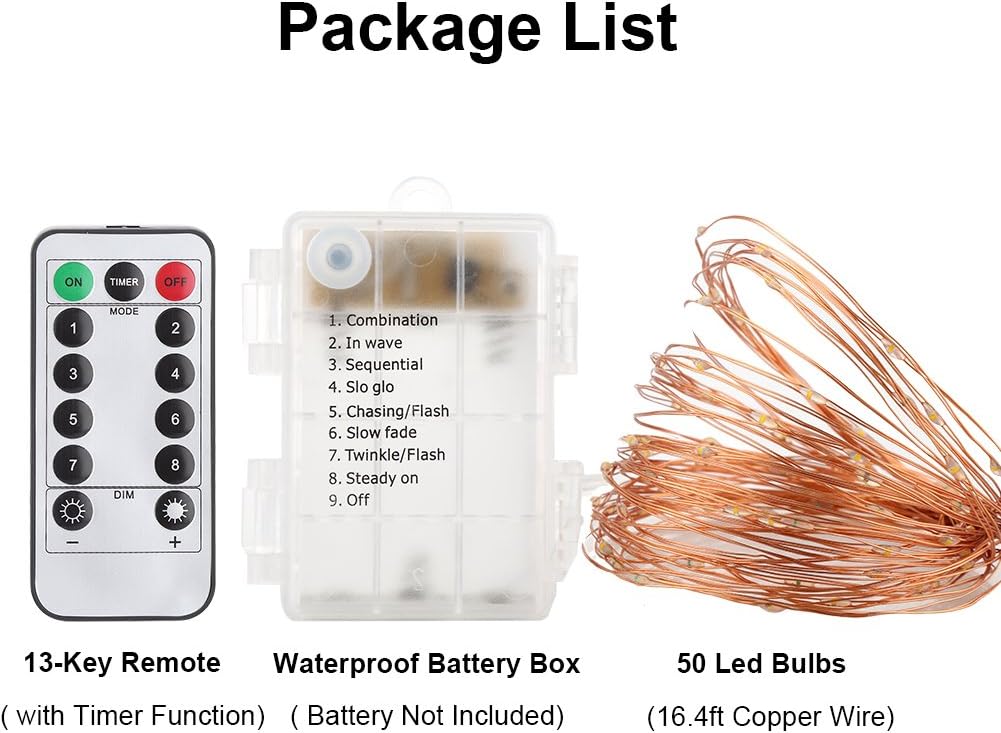 GDEALER 4-Pack 16.4ft Copper Wire Fairy Lights – Cozy Bedroom Ambient Lighting with 8 Modes and Remote Dimming