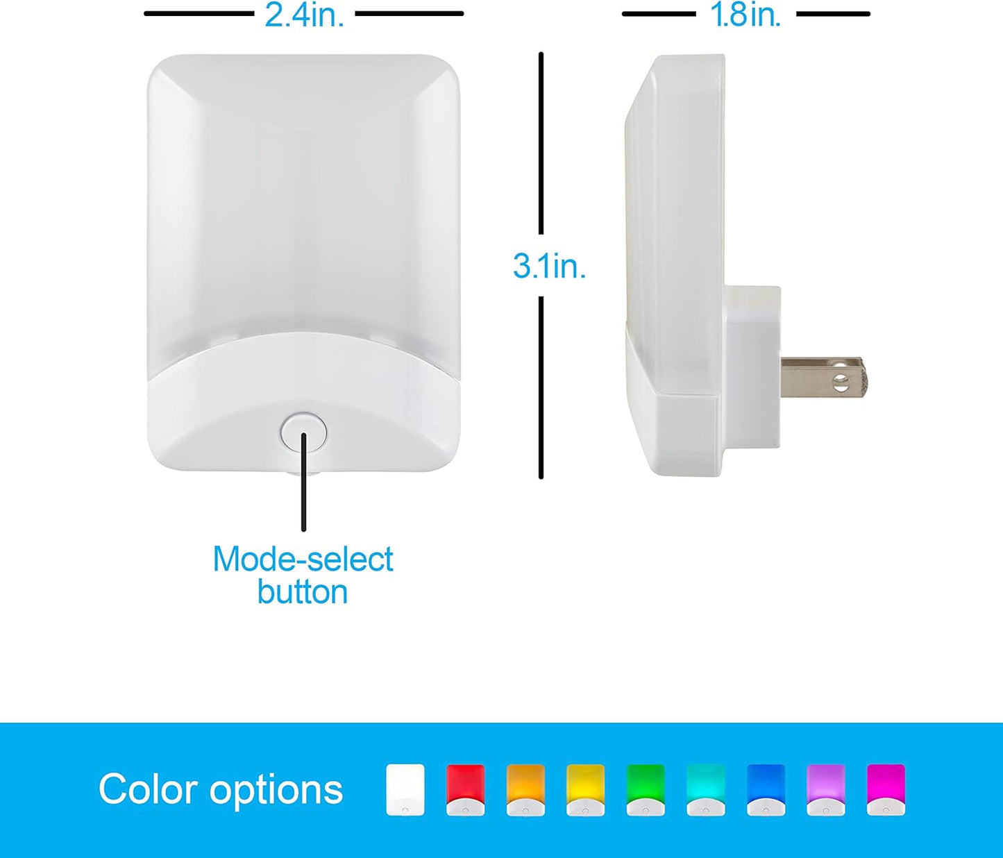GE Child Safe Night Light for Bedroom and Hallway – Dusk to Dawn Color Changing LED Plug In, No Bulb to Touch